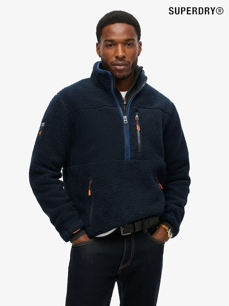 Синий - Superdry Outdoor Half Zip Boxy Fleece (E75032) | €106