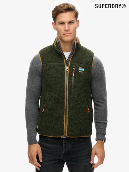 Superdry Green Outdoor Fleece Relaxed Gilet (E75041) | 40,810 Ft