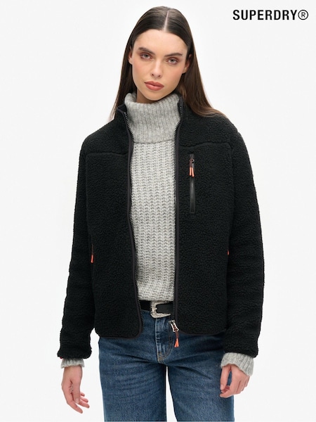 Musta - Superdry Outdoor Full Zip 100% Cotton Fleece (E75044) | €118