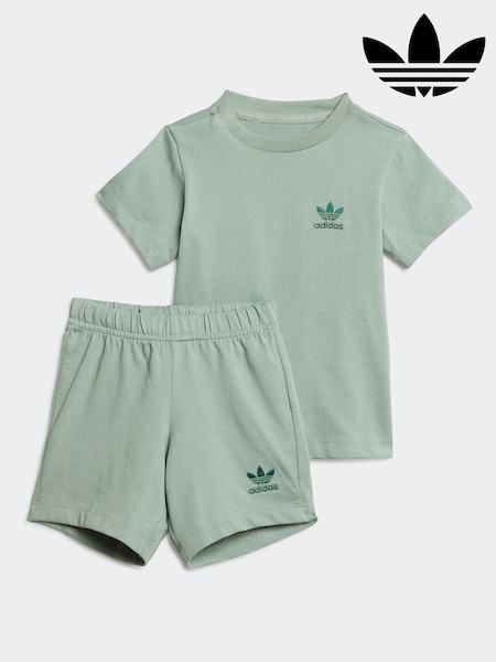 adidas originals Green Short 100% Cotton T-Shirt Set (E75091) | ₪116