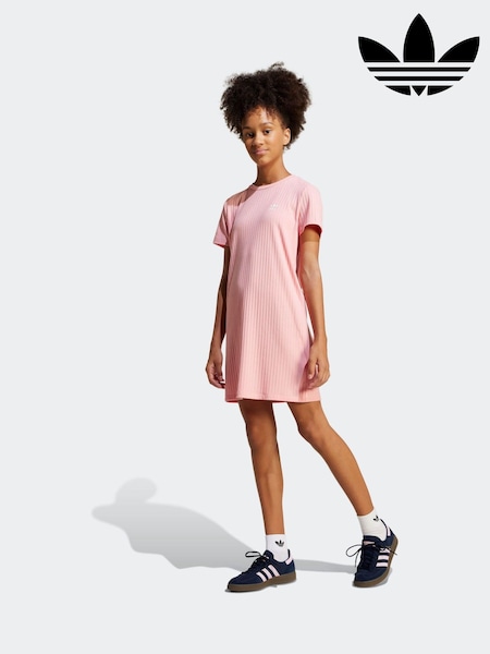 adidas Originals Pink Ribbed Dress (E75129) | ₪151