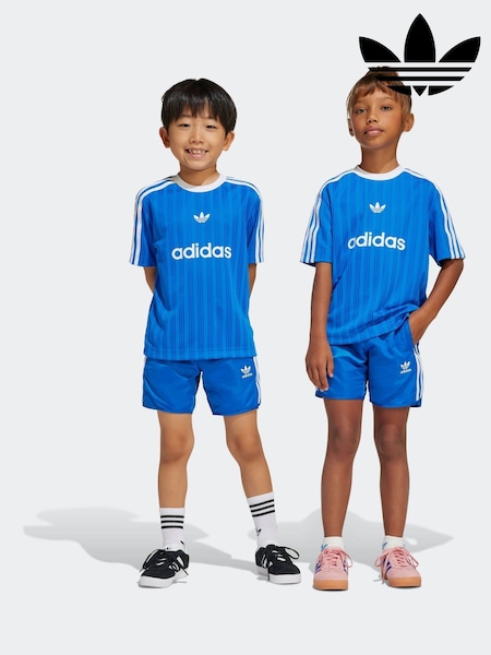 Sininen - Adidas Originals Football Shorts And T-shirt Set (E75145) | €55
