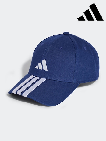 adidas Blue 3 Stripe 100% Cotton Baseball Cap (E75307) | R$ 180