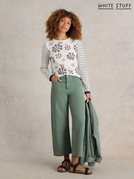 White Stuff Natural 100% Cotton Clara Long Sleeve T-Shirt (E75386) | AED102