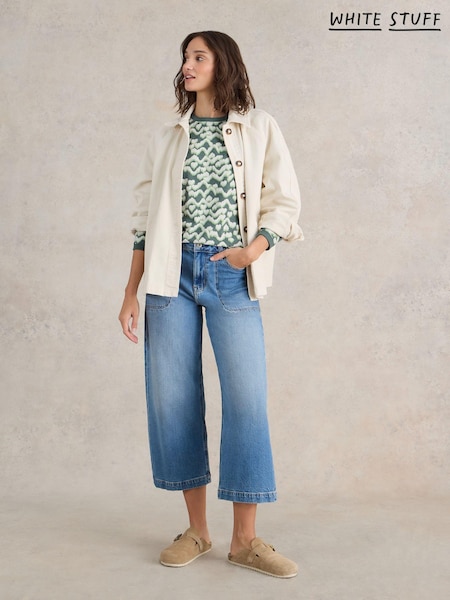 White Stuff 100% Cotton Clara Long Sleeve T-Shirt (E75391) | 140 LEI