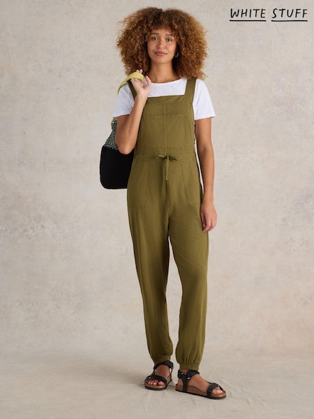 White Stuff Green Daphne Jersey 100% Cotton Dungaree (E75396) | €78