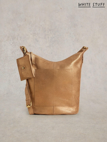 White Stuff Metallic Fern Leather Cross-Body Bag (E75407) | ₪373