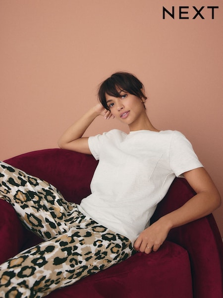 Leopard 100% Cotton Short Sleeve Pyjamas (E75428) | €18