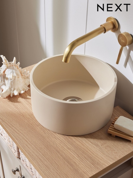 Cream Round Resin Bathroom Basin (E75459) | $185
