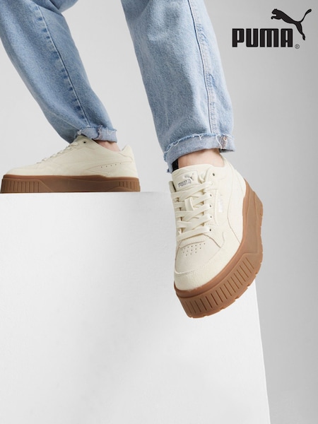 Puma Cream Womens Kar II Idol Suede Sneakers (E75516) | OMR35