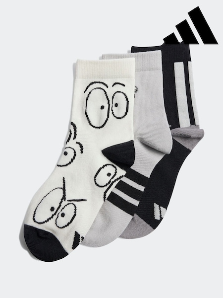 Negro/Blanco - adidas Little Kids Adiraptor Crew Socks 3 Pack (E75641) | 13 €