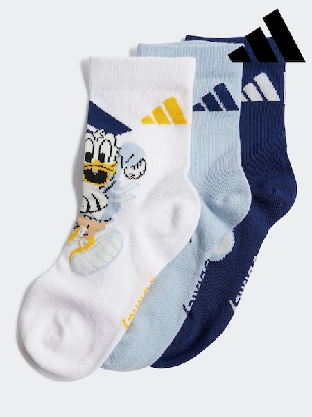 adidas Blue/White Kids Little Disney Mickey Mouse Socks 3 Pack (E75646) | €13