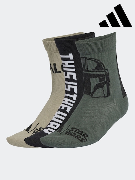 adidas Black Kids Star Wars Mandalorian Socks 3 Pack (E75647) | €13