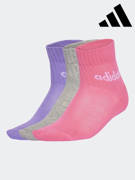 adidas Pink/Lilac Linear Ankle 5 Packs Socks (E75648) | €13