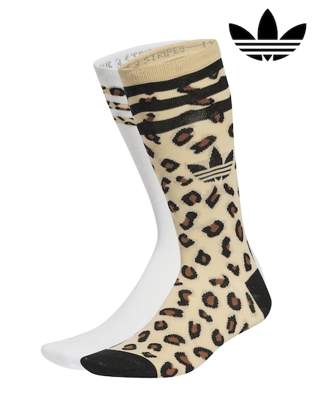adidas Originals Sand Leopard Print Crew Socks 2 Pack (E75664) | €18.50