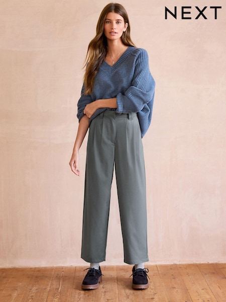 Blue Premium Wool Rich Tapered Trousers (E75726) | €30
