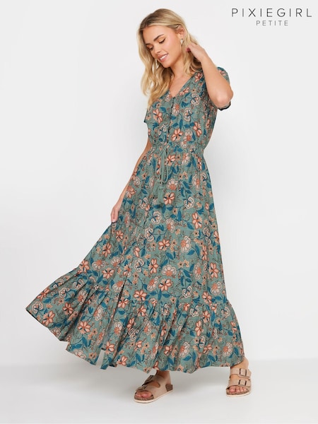 Pixiegirl Petite Button Floral Maxi Dress (E75730) | €61