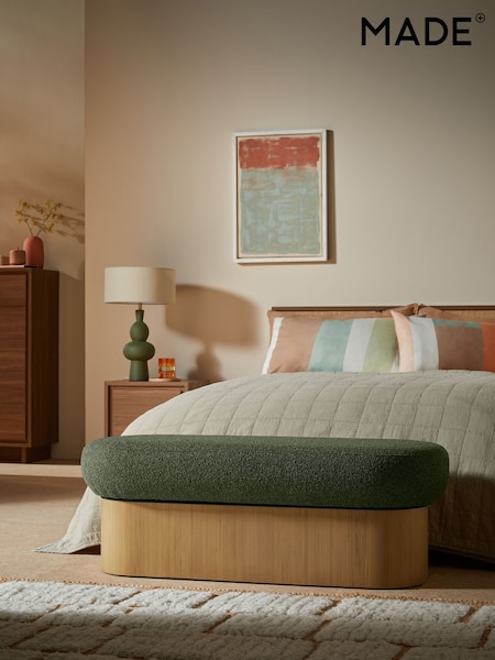 MADE.COM Forest Green Pax Boucle Novara Storage Ottoman Bench (E75773) | €347