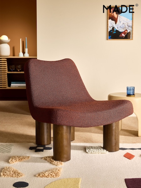 MADE.COM Rust Orange Pax Boucle Wray Accent Chair (E75778) | €503