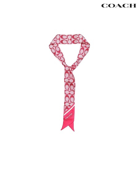 COACH Vintage Signature Print Silk Skinny Scarf (E75830) | €57