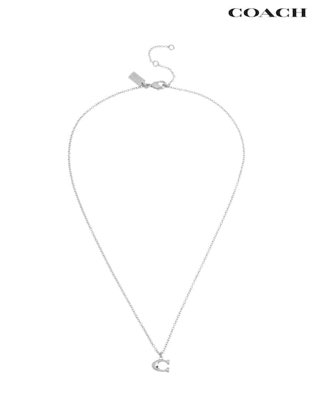 Coach Silver Tone Signature C Starter Necklace (E75840) | €118