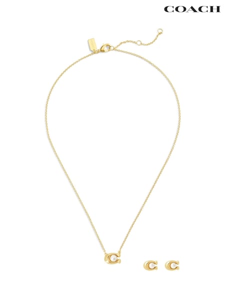 Coach Gold Tone Signature Pearl Jewellery Set (E75907) | €197
