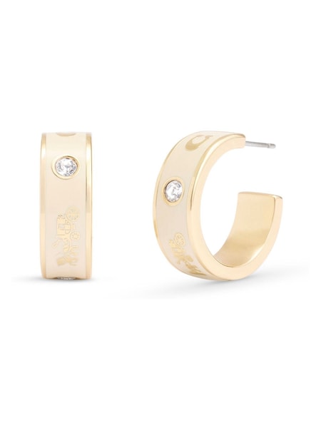 COACH Gold Tone Signature Horse & Carriage Hoop Earrings (E75922) | €49