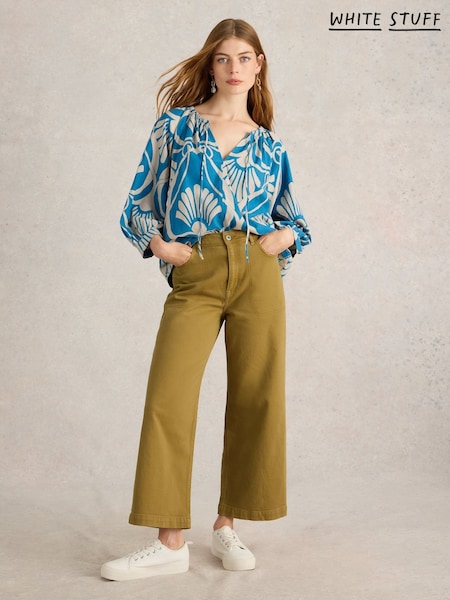 White Stuff Tia Wide Leg Crop Jeans (E76083) | 439 LEI