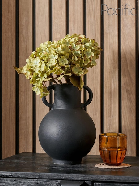 Pacific Black Metal Vase with Handles (E76101) | €68