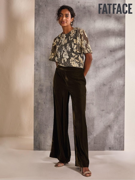 FatFace Ava Brown Velvet Trousers (E76121) | €46