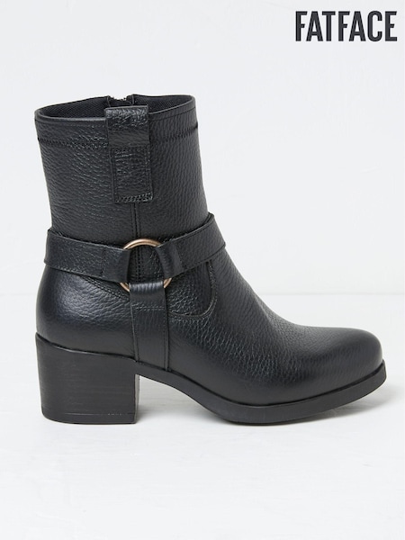 FatFace Hazel Black Mid Heel Boots (E76125) | €64