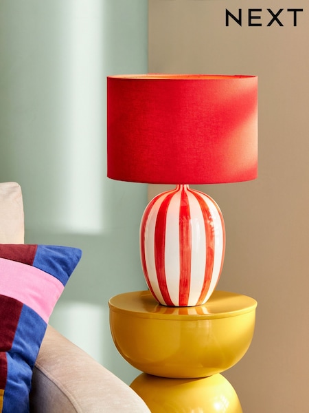 Red Stripe Table Lamp (E76279) | €30