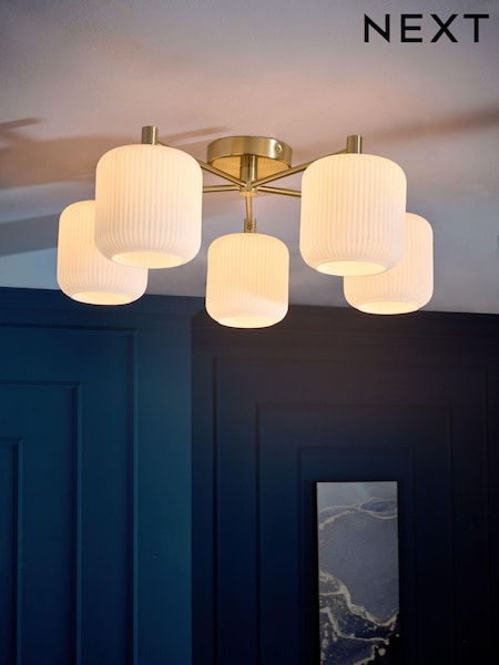 Brass Ryker 5 Light Flush Ceiling Light Fitting (E76284) | €159