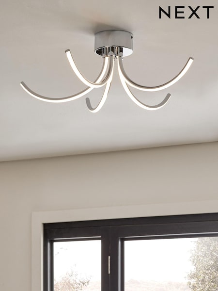 Chrome Layla 5 Light Flush Ceiling Light Fitting (E76287) | €72