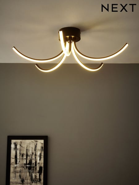 Black Layla 5 Light Flush Ceiling Light Fitting (E76324) | €72