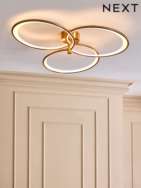 Brass Raya Large Fitting Flush Ceiling Light (E76332) | €245