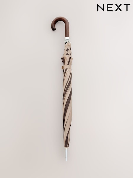 Brown/Stone Stripe Large Umbrella (E76378) | $30