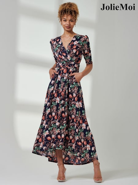 Jolie Moi Fit & Flare Jersey Maxi Dress (E76423) | 338 LEI