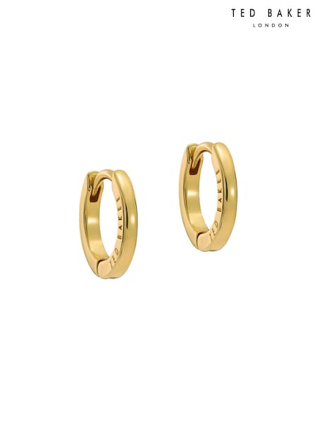 Ted Baker Gold Tone Crislie Logo Hoop Earrings (E76497) | €28