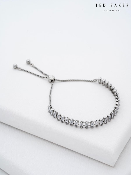 Ted Baker Silver Tone Isabela Crystal Baguette Adjustable Bracelet (E76500) | €72
