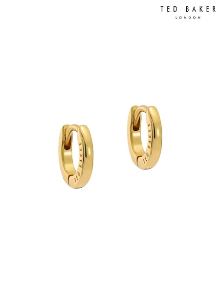 Ted Baker Golden yellow Tone Crislie Logo Hoop Earrings (E76501) | AZN 50