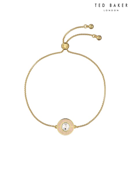 Ted Baker Gold Tone Isalie Crystal Baguette Slinky Drop Bracelet (E76508) | 132 QAR