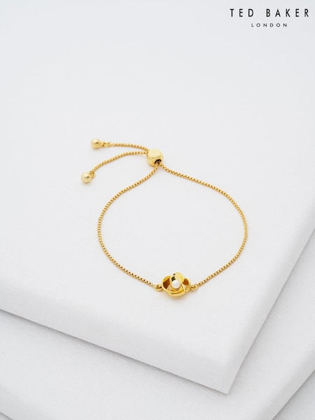 Ted Baker Gold Tone Florie Pearl Flower Adjustable Bracelet (E76513) | €43