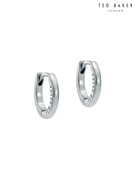 Ted Baker Silver Tone Crislie Logo Hoop Earrings (E76522) | €28