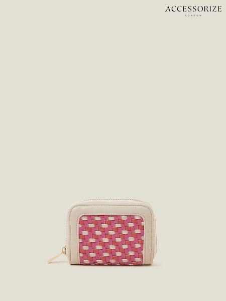Accessorize Pink Weave Zip Around Wallet (E76550) | €8