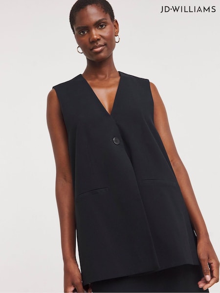 JD Williams Black Longline Waistcoat (E76591) | €21.50