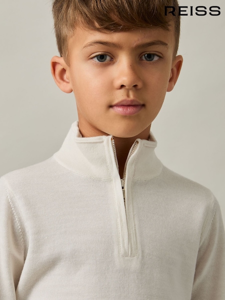 Reiss Snow Blackhall 9-13 yrs Merino Wool Half-Zip Funnel Neck Jumper (E76633) | €50