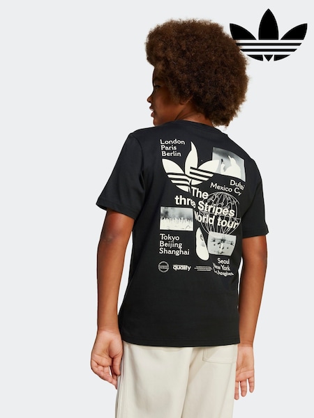 Negru - Tricou adidas Originals cu imprimeu grafic pe spate din 100% bumbac (E76731) | 149 LEI