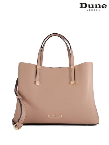 Dune London Brown Dorry Large Unlined Tote Bag (E76766) | kr1 271
