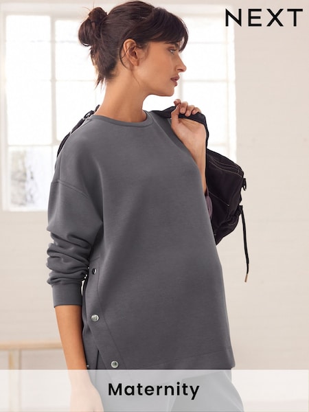 Charcoal Grey Maternity Nursing Soft Touch Sweat Top (E76772) | EGP2,280